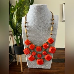 Gold and orange statement necklace